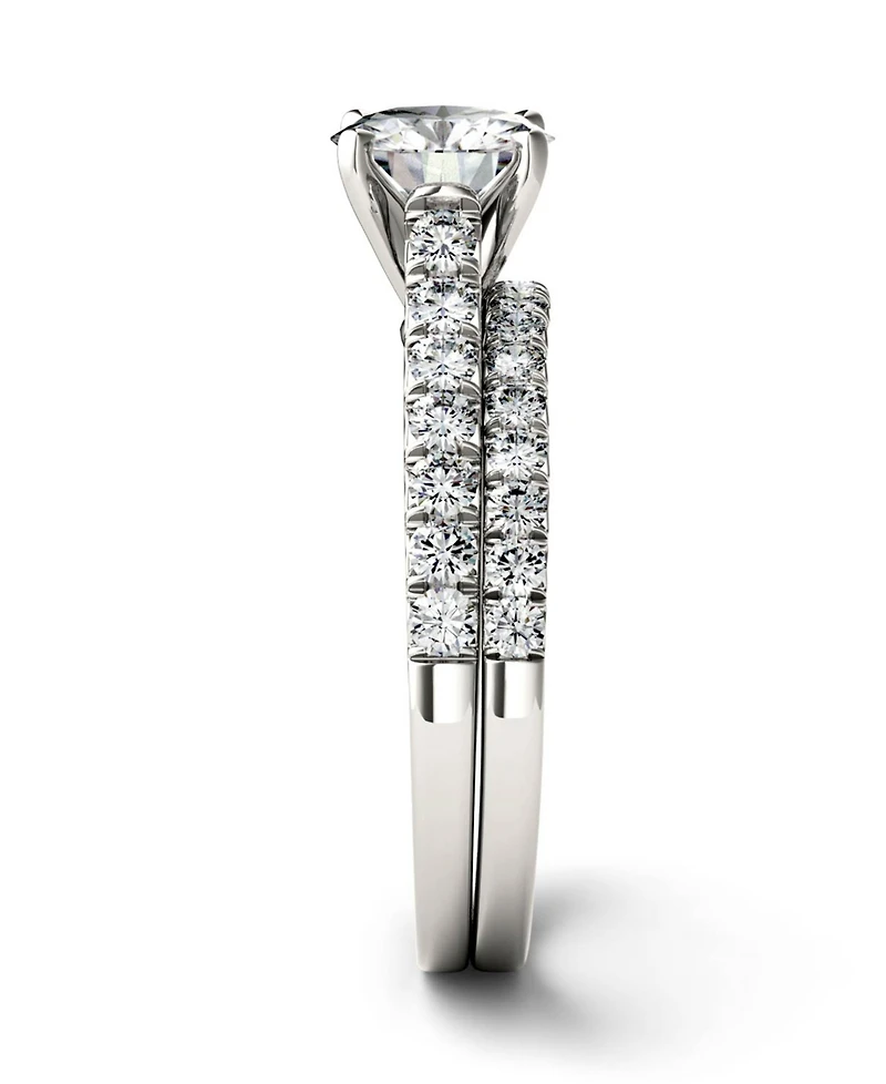 Moissanite Bridal Set (1-5/8 ct. t.w. Diamond Equivalent) 14k white gold