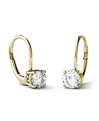 Moissanite Leverback Earrings (1 ct. t.w. Diamond Equivalent) in 14k white or yellow gold