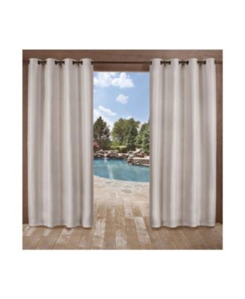 Exclusive Home Delano Heavyweight Textured Indoor Outdoor Grommet Top Curtain Panel Pair