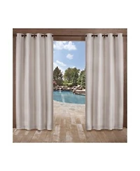 Exclusive Home Delano Heavyweight Textured Indoor Outdoor Grommet Top Curtain Panel Pair