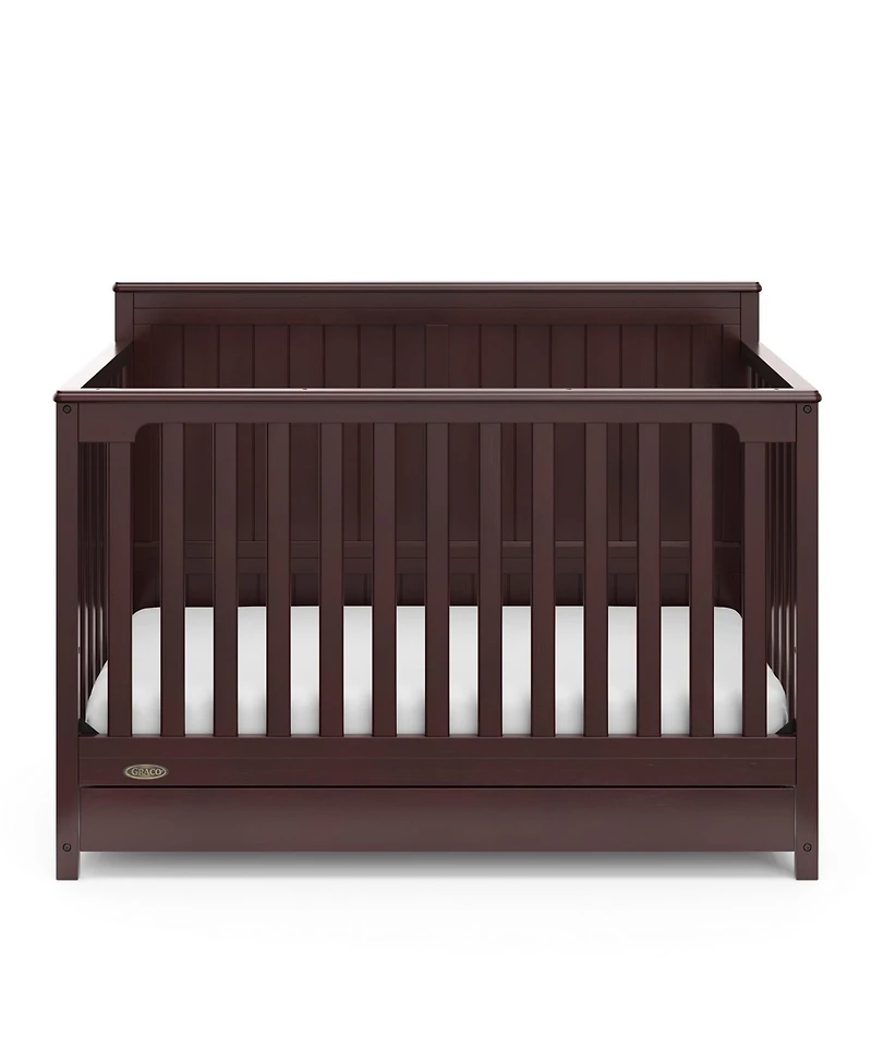 Graco Hadley 5-in-1 Convertible Crib with Drawer (White) –Crib Combo