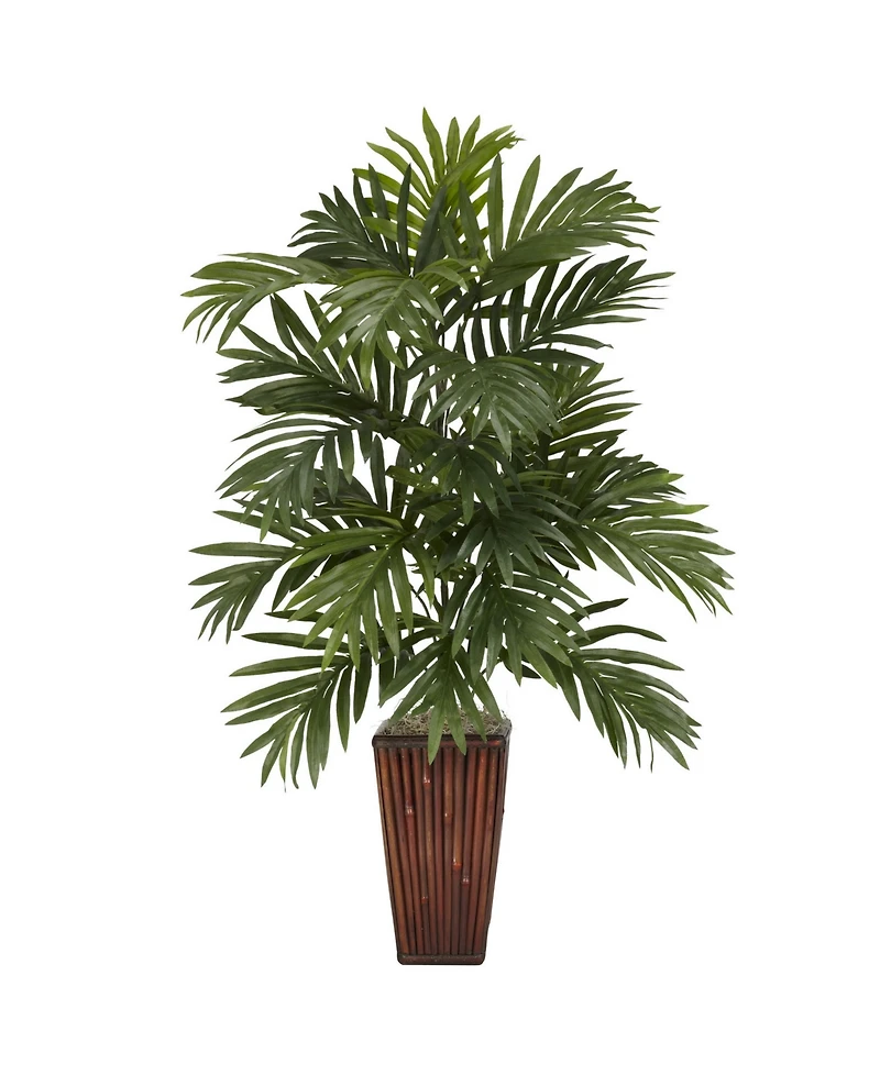 Nearly Natural Areca Palm w/ Bamboo Vase Silk Plant