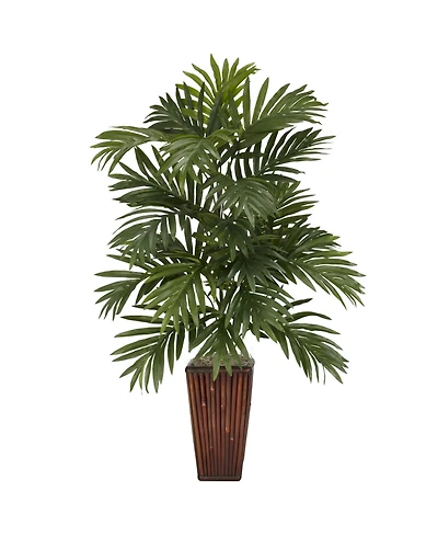 Nearly Natural Areca Palm w/ Bamboo Vase Silk Plant