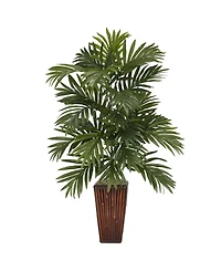Nearly Natural Areca Palm w/ Bamboo Vase Silk Plant