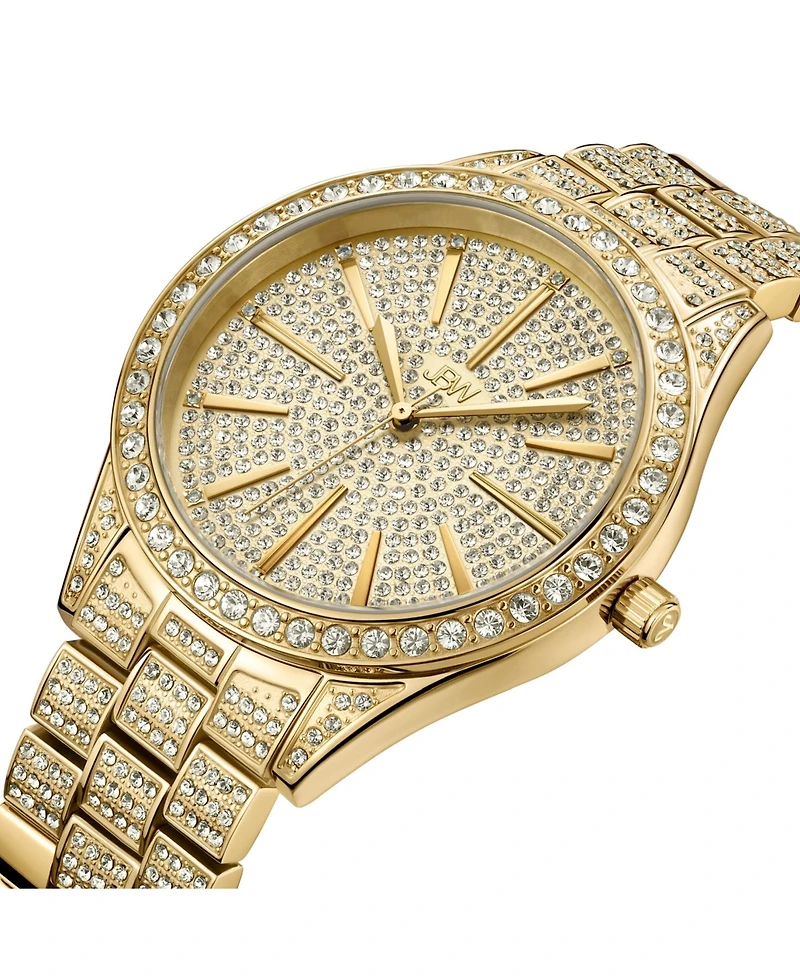 Jbw Women's Cristal Diamond (1/8 ct.t.w.) 18k Gold Plated Stainless Steel Watch