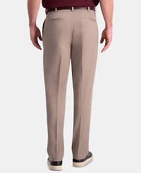 Haggar Men's Premium Comfort Khaki Classic-Fit 2-Way Stretch Wrinkle Resistant Flat Front Casual Pants