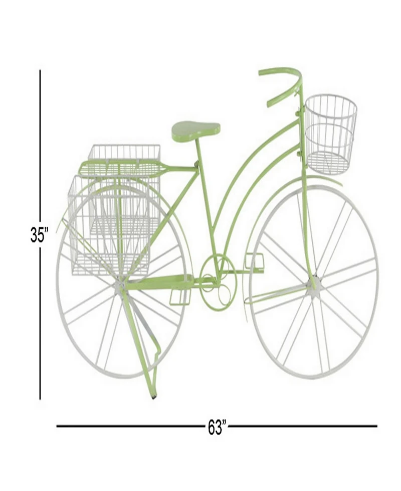 Rosemary Lane Eclectic Tin Bicycle Plant Stand