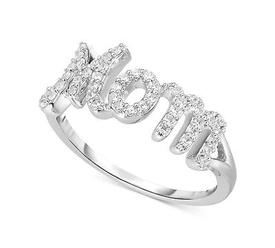 Diamond "Mom" Ring (1/4 ct. t.w.) Sterling Silver