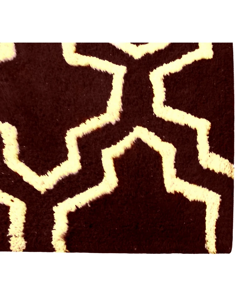 Saffron Fabs Quatrefoil Non-Skid Cotton 2-Pc. Bath Rug Set