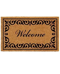 Home More Breaux Welcome Natural Coir Vinyl Doormats