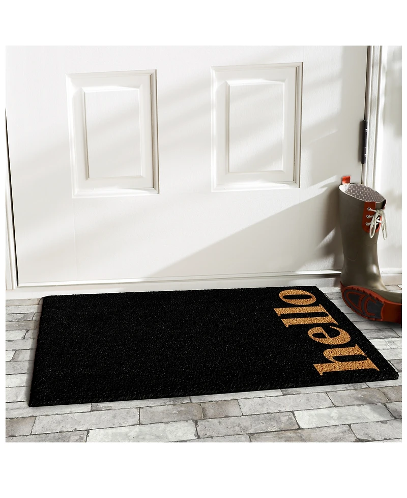 Home & More Vertical Hello Coir/Vinyl Doormat, 24" x 36"