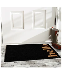 Home & More Vertical Hello Coir/Vinyl Doormat, 24" x 36"