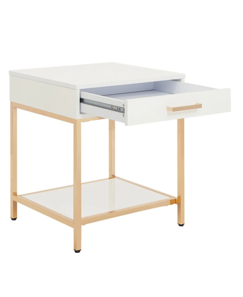 Alios End Table with Gold Chrome Plated Base