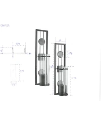 Danya B. 20" Decorative Metal Medallion Pillar Candle Sconces - Set of 2