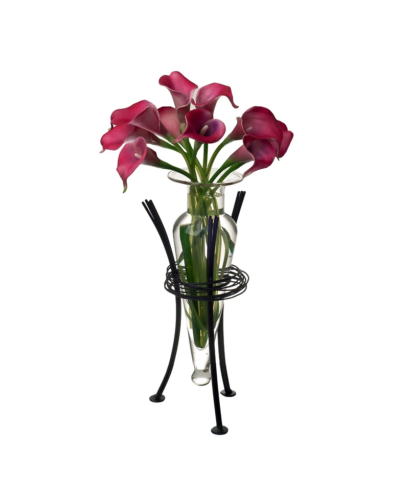 Danya B. Clear Amphora Vase with Wire Stand