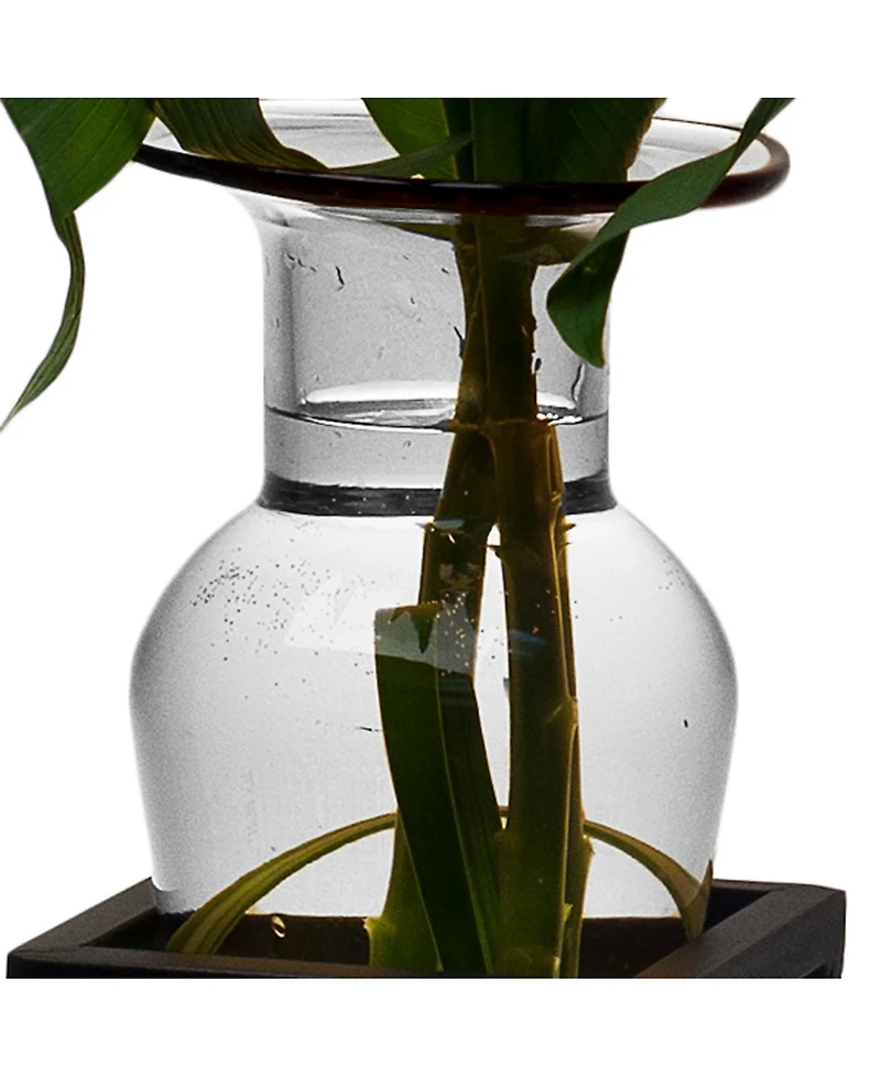 Danya B. Clear Amphora Vase on Swiveling Iron Stand with Finials and Hinge