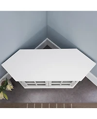 Leick Home Riley Holliday Cottage White 56" Corner Tv Console with Bookcase/Display