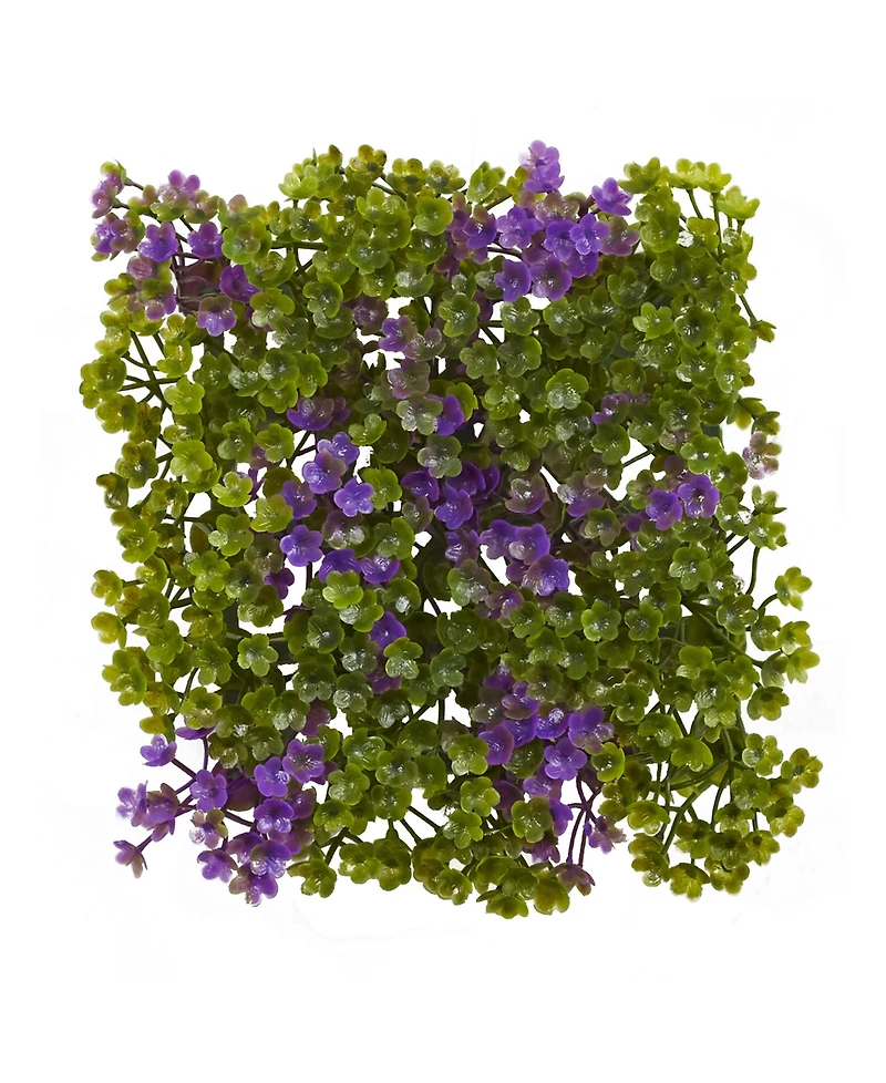 Nearly Natural 6x6" Purple and Green Clover Mat, Set of 12