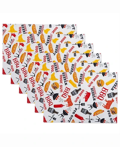 Bbq Fun Print Outdoor  Placemat Set of 6