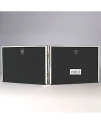 Lawrence Frames Polished Silver Plate Hinged Double Horizontal - Bead Border Design - 5" x 7"