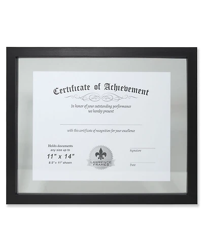 Lawrence Frames Multi Use Black Float Document Frame - 11" x 14"