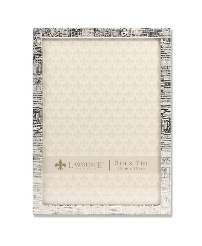 Lawrence Frames Silver Metal Picture Frame with Linen Pattern - 5" x 7"
