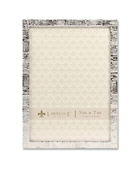 Lawrence Frames Silver Metal Picture Frame with Linen Pattern - 5" x 7"