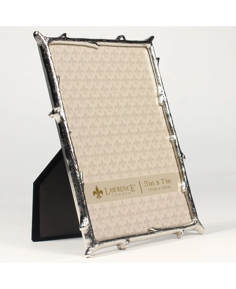 Lawrence Frames Silver Metal Picture Frame with Natural Branch Design - 5" x 7"