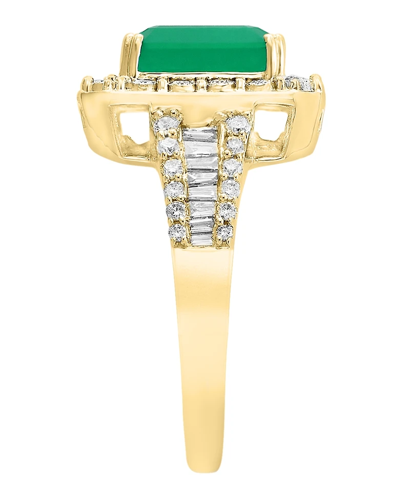 Effy Emerald (2-1/5 ct. t.w.) & Diamond (1/2 Ring 14k White Gold Yellow