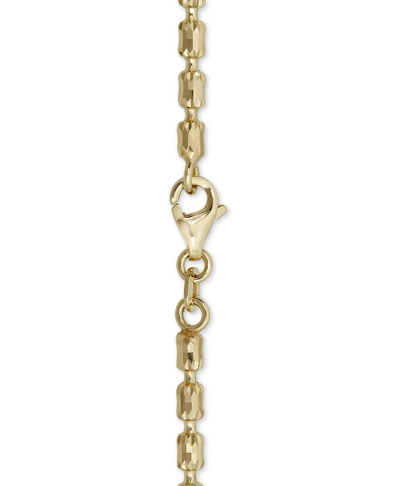 Italian Gold Textured Barrel Link 18" Chain Necklace in 14k Gold
