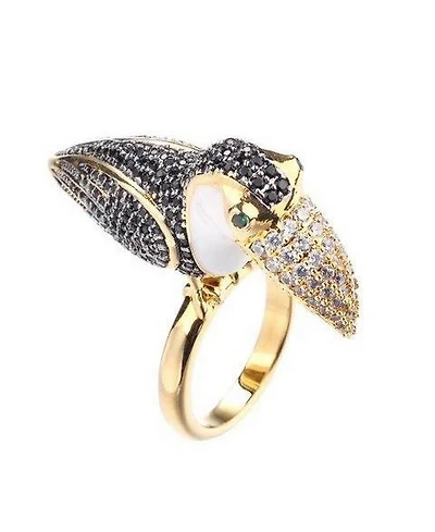 Noir Tucan Ring With Cubic Zirconia Stones