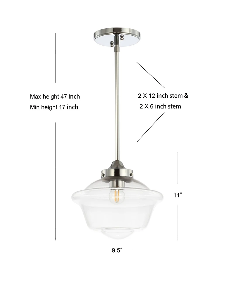 Jonathan Y Kurtz 9.5" Adjustable Drop Led Pendant