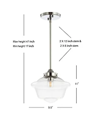 Jonathan Y Kurtz 9.5" Adjustable Drop Led Pendant