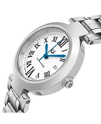 Alexander Watch A203B-01, Ladies Quartz Date Watch with Stainless Steel Case on Stainless Steel Bracelet