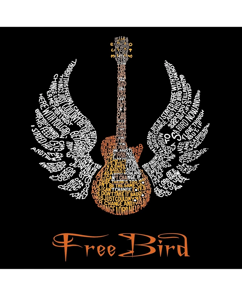 La Pop Art Mens Premium Blend Word T-Shirt - Lyrics to Freebird