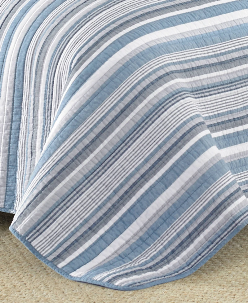 Nautica Jettison Cotton Reversible 3-Pc. Quilt Set, Full/Queen