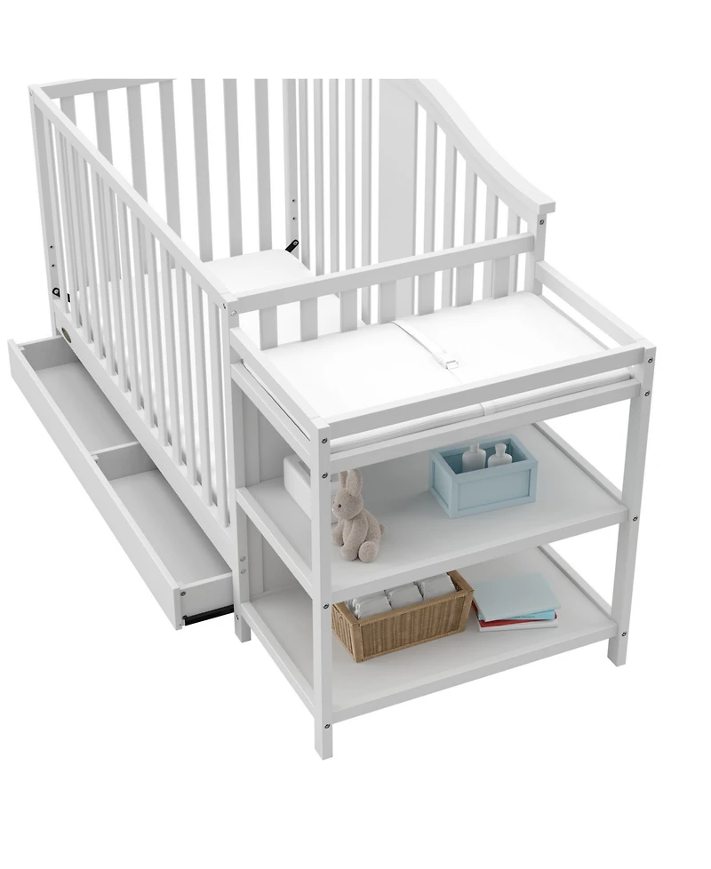Graco Solano 4-in-1 Convertible Crib & Changer with Drawer - Pebble Gray