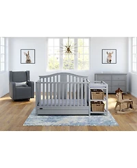 Graco Solano 4-in-1 Convertible Crib & Changer with Drawer - Pebble Gray