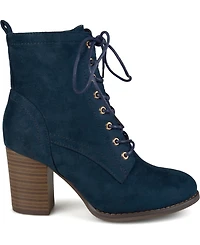 Journee Collection Women's Baylor Lace Up Stacked Heel Booties