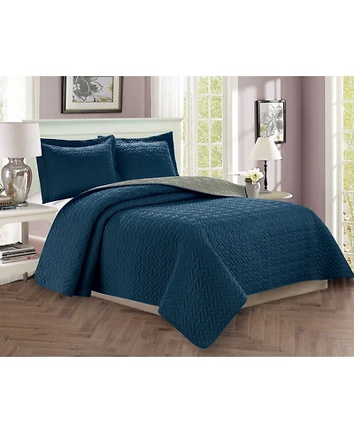 Elegant Comfort Luxury Majestic 3-Pc. Quilted Coverlet Set, King/California King