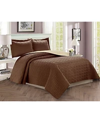 Elegant Comfort Luxury Majestic 3-Pc. Quilted Coverlet Set, Full/Queen