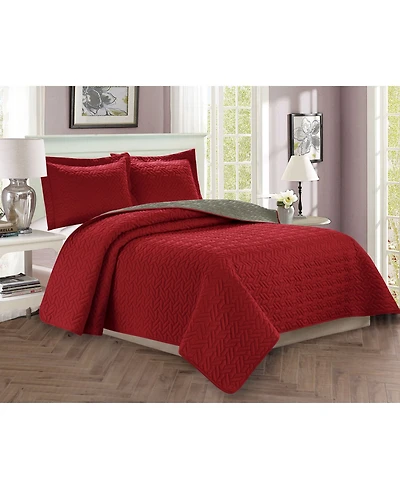 Elegant Comfort Luxury Majestic 3-Pc. Quilted Coverlet Set, King/California King