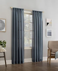 Amalfi Linen Blend Textured Semi-Sheer Rod Pocket Curtain Panel