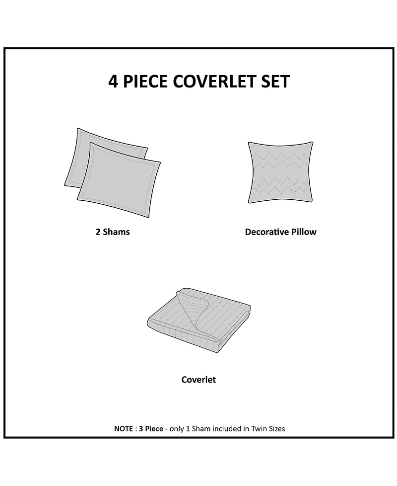 Intelligent Design Nash Reversible 4-Pc. Coverlet Set, Full/Queen