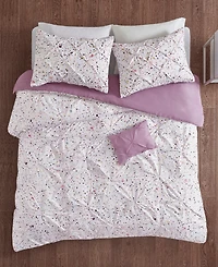 Intelligent Design Abby Pintucked Metallic 3-Pc. Duvet Cover Set, Twin/Twin Xl