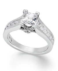Diamond Princess Cut (1-1/2 ct. t.w.) Engagement Ring in 14k White Gold