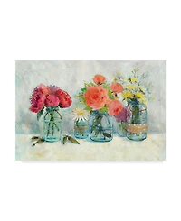 Marietta Cohen Art And Design 'Flowers In Mason Jars' Canvas Art - 24" x 16"