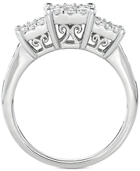 Diamond Princess Triple Halo Engagement Ring (3/4 ct. t.w.) 14k White, Yellow or Rose Gold