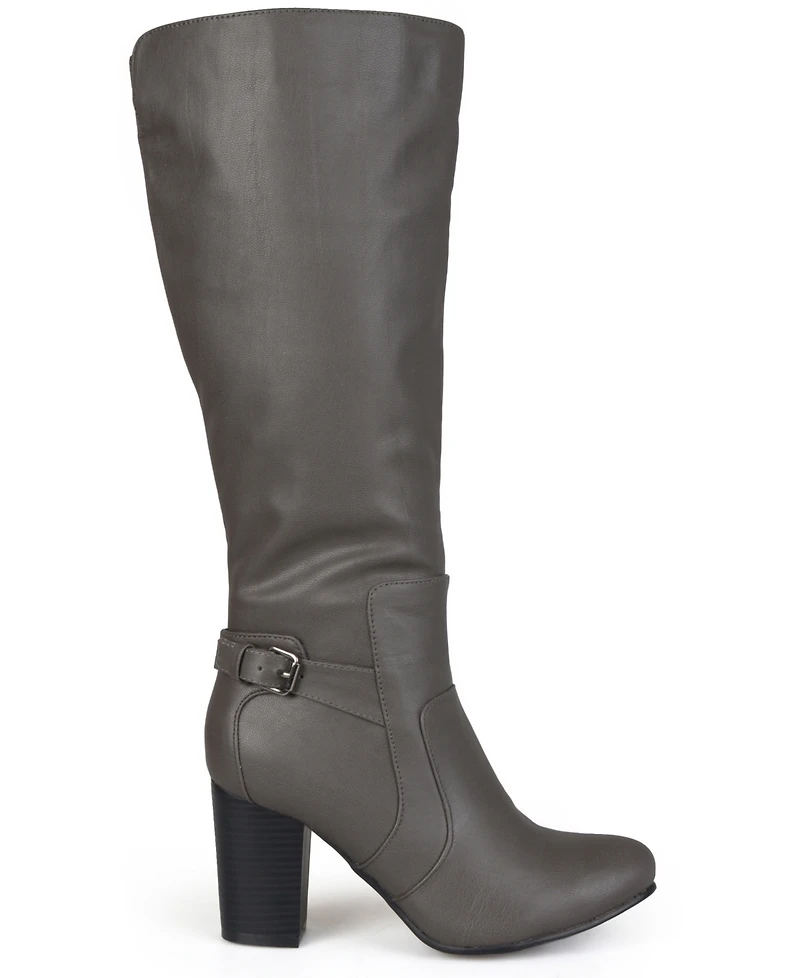 Journee Collection Women's Carver Wide Calf Block Heel Knee High Boots