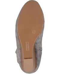 Journee Collection Women's Haze Wide Calf Rouched Knee High Wedge Boots